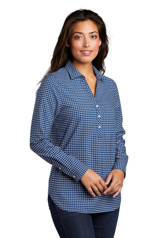 Port Authority Ladies City Stretch Tunic (True Blue/ White)