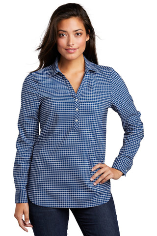 Port Authority Ladies City Stretch Tunic (True Blue/ White)