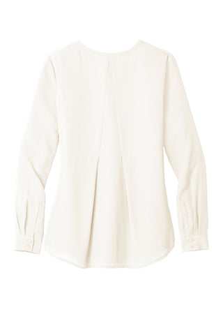 Port Authority Ladies Long Sleeve Button-Front Blouse (Ivory Chiffon)