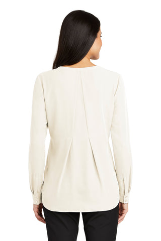 Port Authority Ladies Long Sleeve Button-Front Blouse (Ivory Chiffon)