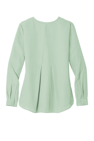 Port Authority Ladies Long Sleeve Button-Front Blouse (Misty Sage)