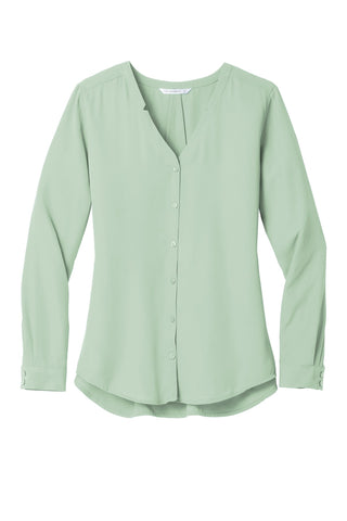 Port Authority Ladies Long Sleeve Button-Front Blouse (Misty Sage)