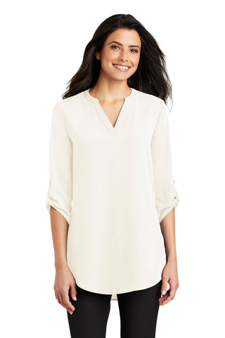 Port Authority Ladies 3/4-Sleeve Tunic Blouse (Ivory Chiffon)