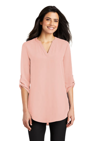 Port Authority Ladies 3/4-Sleeve Tunic Blouse (Rose Quartz)