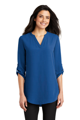 Port Authority Ladies 3/4-Sleeve Tunic Blouse (True Blue)