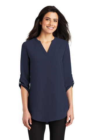 Port Authority Ladies 3/4-Sleeve Tunic Blouse (True Navy)