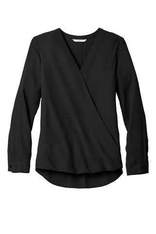 Port Authority Ladies Wrap Blouse (Black)