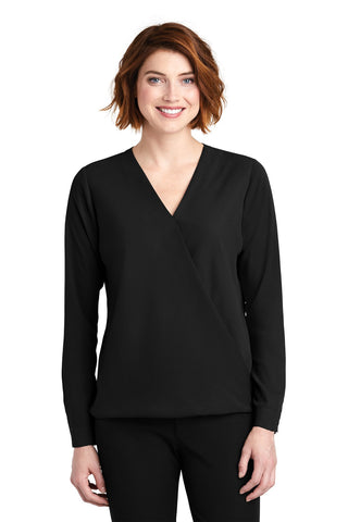 Port Authority Ladies Wrap Blouse (Black)