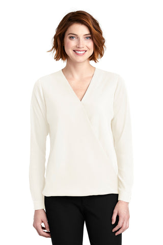 Port Authority Ladies Wrap Blouse (Ivory Chiffon)