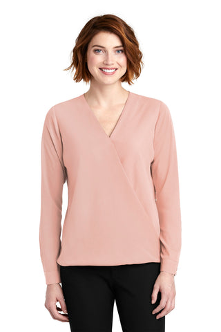 Port Authority Ladies Wrap Blouse (Rose Quartz)