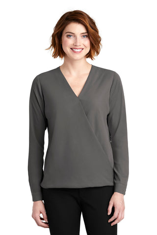 Port Authority Ladies Wrap Blouse (Sterling Grey)