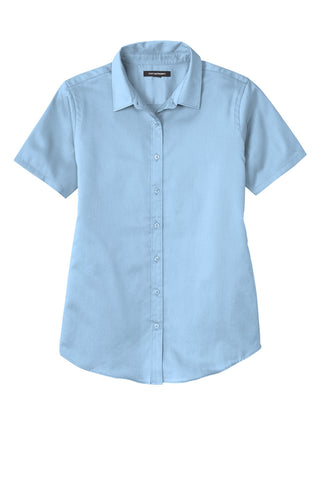 Port Authority Ladies Short Sleeve SuperPro ReactTwill Shirt (Cloud Blue)