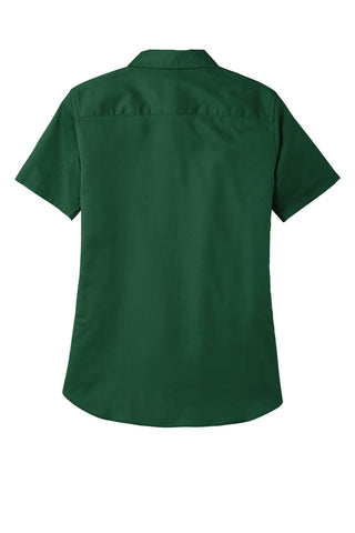 Port Authority Ladies Short Sleeve SuperPro ReactTwill Shirt (Dark Green)