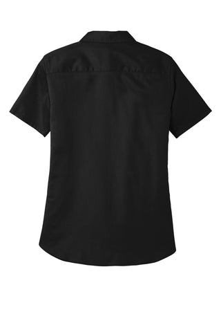 Port Authority Ladies Short Sleeve SuperPro ReactTwill Shirt (Deep Black)