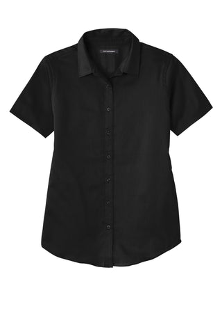 Port Authority Ladies Short Sleeve SuperPro ReactTwill Shirt (Deep Black)