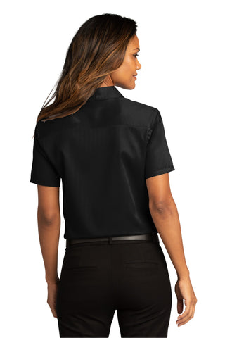 Port Authority Ladies Short Sleeve SuperPro ReactTwill Shirt (Deep Black)