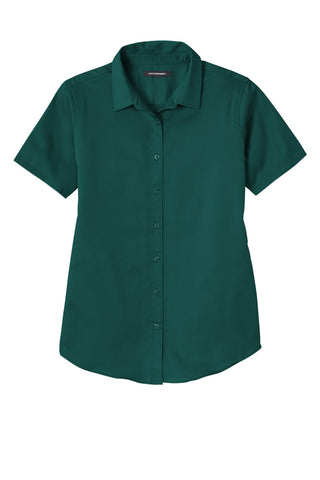 Port Authority Ladies Short Sleeve SuperPro ReactTwill Shirt (Marine Green)