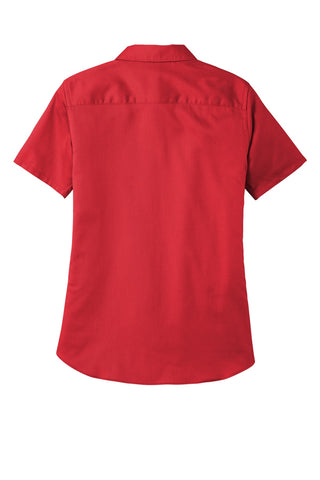 Port Authority Ladies Short Sleeve SuperPro ReactTwill Shirt (Rich Red)