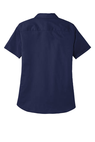 Port Authority Ladies Short Sleeve SuperPro ReactTwill Shirt (True Navy)