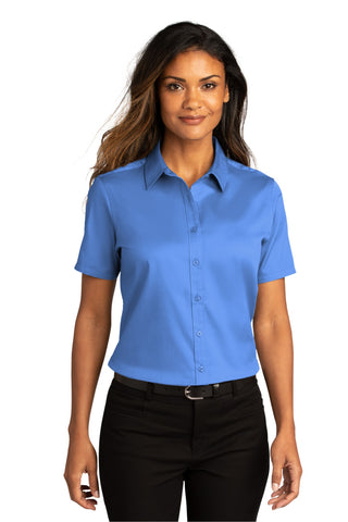 Port Authority Ladies Short Sleeve SuperPro ReactTwill Shirt (Ultramarine Blue)