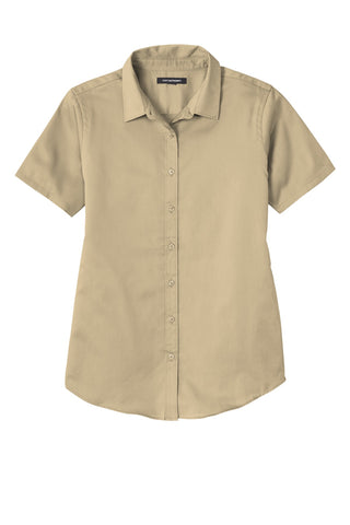 Port Authority Ladies Short Sleeve SuperPro ReactTwill Shirt (Wheat)