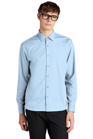 Mercer+Mettle Long Sleeve Stretch Woven Shirt (Air Blue End On End)