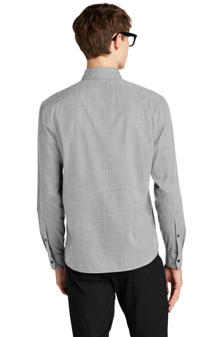 Mercer+Mettle Long Sleeve Stretch Woven Shirt (Gusty Grey End On End)