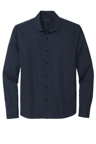 Mercer+Mettle Long Sleeve Stretch Woven Shirt (Night Navy)