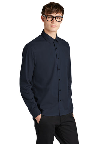 Mercer+Mettle Long Sleeve Stretch Woven Shirt (Night Navy)