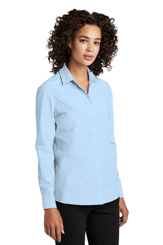 Mercer+Mettle Women's Long Sleeve Stretch Woven Shirt (Air Blue End On End)