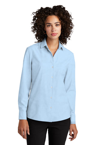 Mercer+Mettle Women's Long Sleeve Stretch Woven Shirt (Air Blue End On End)