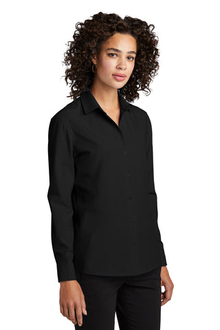 Mercer+Mettle Women's Long Sleeve Stretch Woven Shirt (Deep Black)