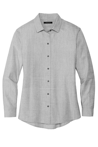 Mercer+Mettle Women's Long Sleeve Stretch Woven Shirt (Gusty Grey End On End)