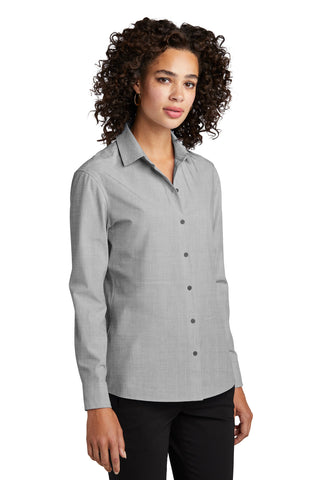 Mercer+Mettle Women's Long Sleeve Stretch Woven Shirt (Gusty Grey End On End)