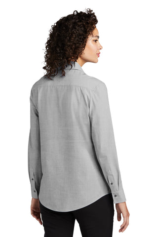 Mercer+Mettle Women's Long Sleeve Stretch Woven Shirt (Gusty Grey End On End)
