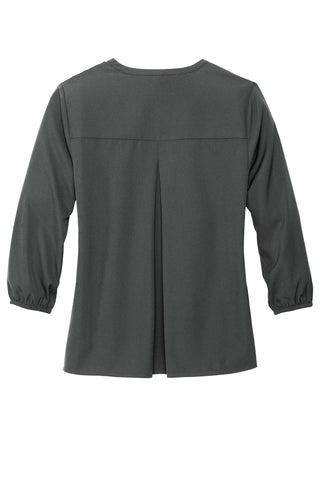 Mercer+Mettle Women's Stretch Crepe 3/4-Sleeve Blouse (Anchor Grey)