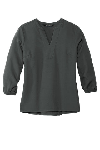 Mercer+Mettle Women's Stretch Crepe 3/4-Sleeve Blouse (Anchor Grey)