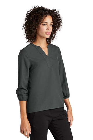 Mercer+Mettle Women's Stretch Crepe 3/4-Sleeve Blouse (Anchor Grey)