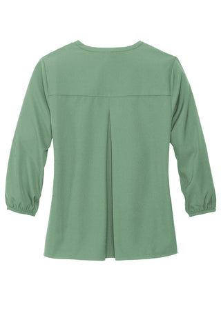 Mercer+Mettle Women's Stretch Crepe 3/4-Sleeve Blouse (Sage)