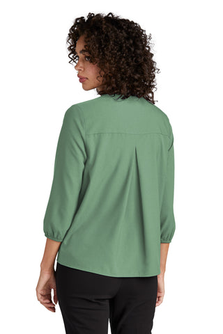 Mercer+Mettle Women's Stretch Crepe 3/4-Sleeve Blouse (Sage)