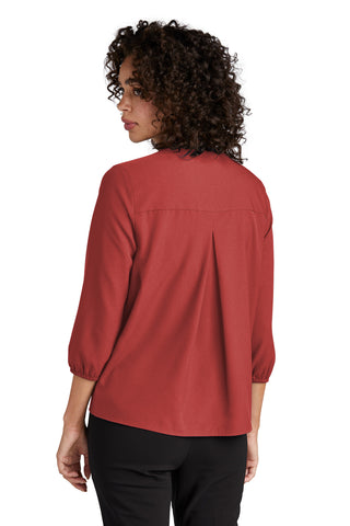 Mercer+Mettle Women's Stretch Crepe 3/4-Sleeve Blouse (Terracotta)