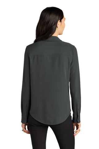 Mercer+Mettle Women's Stretch Crepe Long Sleeve Camp (Anchor Grey)