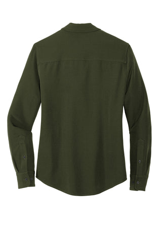 Mercer+Mettle Women's Stretch Crepe Long Sleeve Camp (Townsend Green)