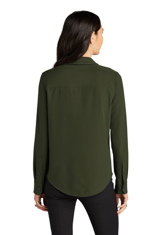 Mercer+Mettle Women's Stretch Crepe Long Sleeve Camp (Townsend Green)