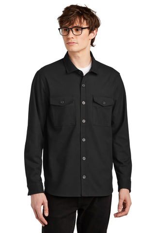 Mercer+Mettle Long Sleeve Twill Overshirt (Deep Black)