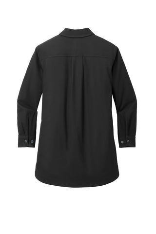 Mercer+Mettle Women's Long Sleeve Twill Overshirt (Deep Black)