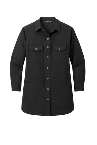 Mercer+Mettle Women's Long Sleeve Twill Overshirt (Deep Black)