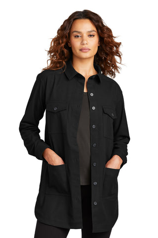 Mercer+Mettle Women's Long Sleeve Twill Overshirt (Deep Black)
