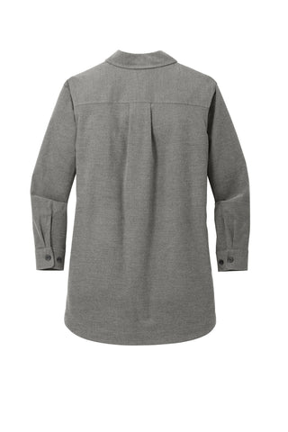 Mercer+Mettle Women's Long Sleeve Twill Overshirt (Light Anchor Grey Heather)