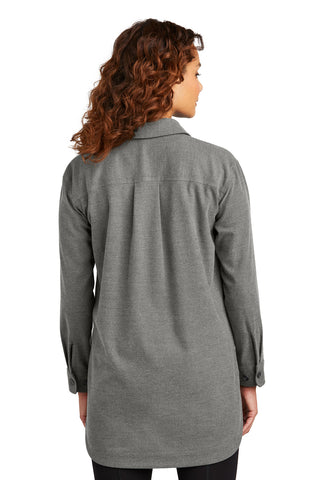 Mercer+Mettle Women's Long Sleeve Twill Overshirt (Light Anchor Grey Heather)